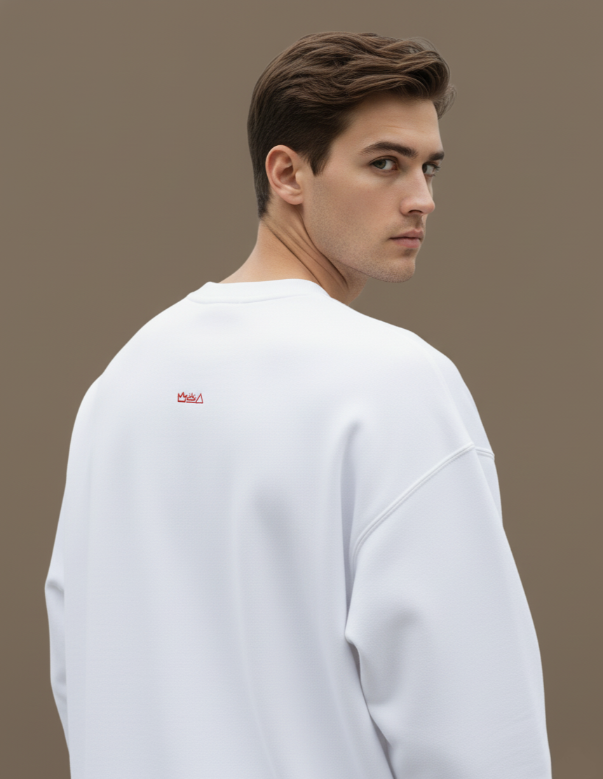 Embroidered Selectively Social Being Oversized Sweatshirt