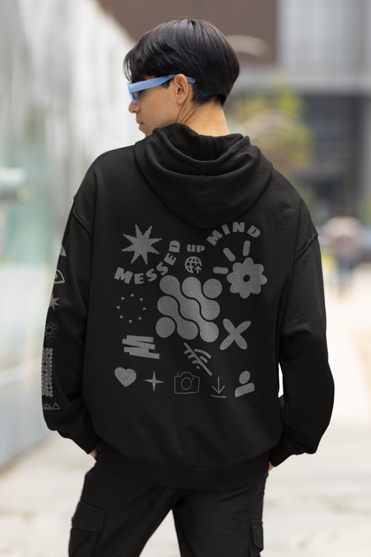 Messed Up Mind Puff Printed Heavy Hoodie