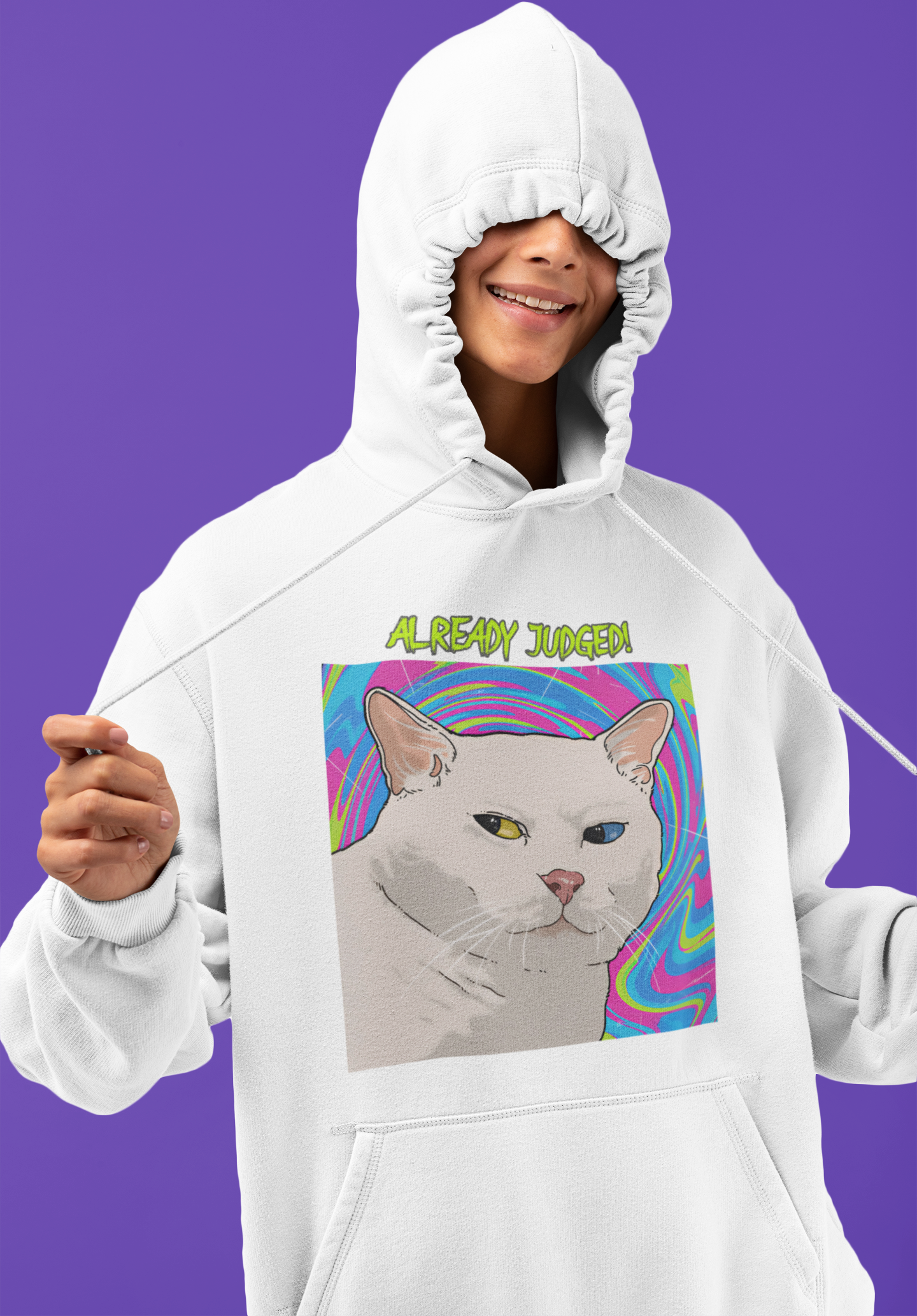 The Judgmental Cat Oversized Hoodie