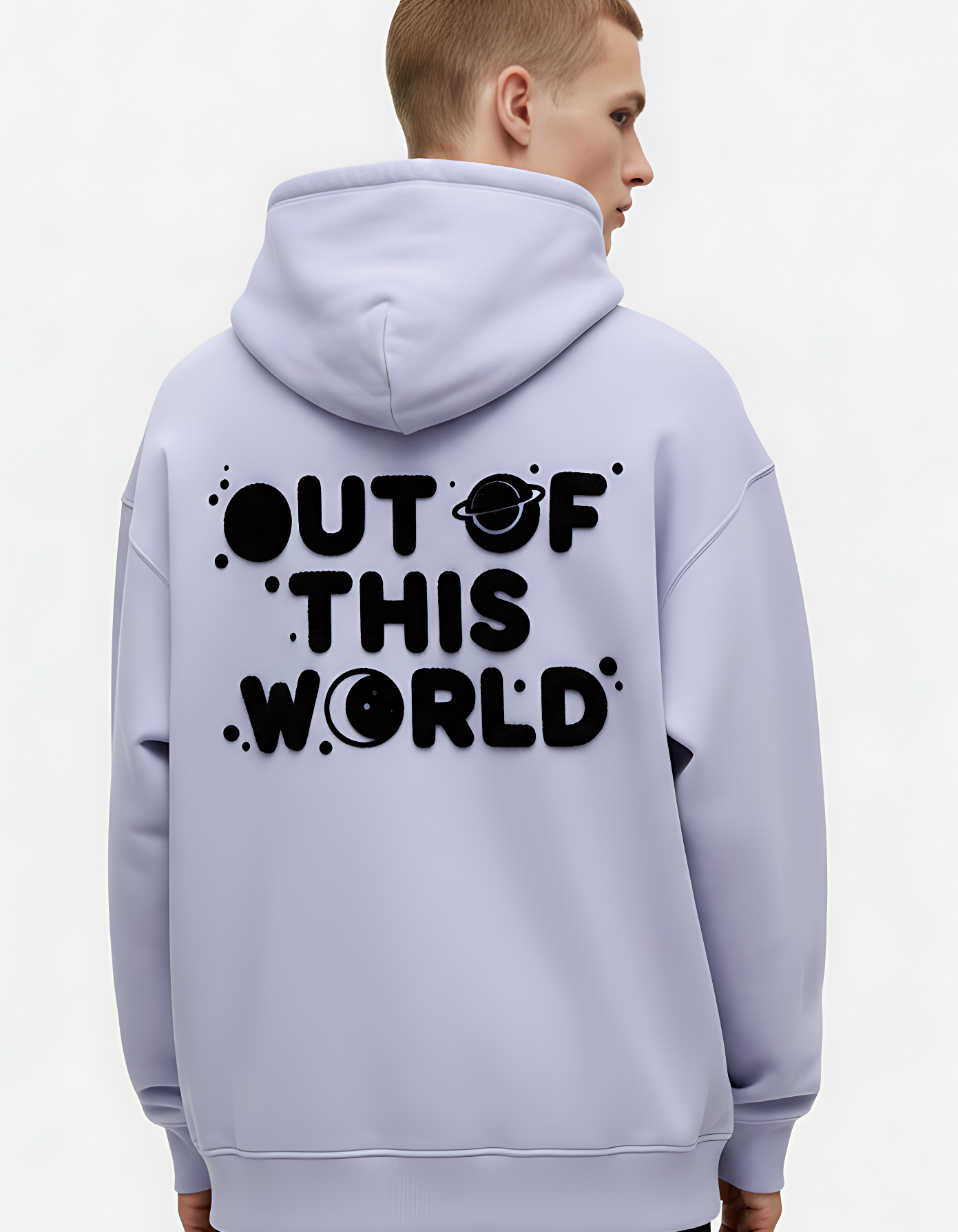 OUT OF THIS WORLD Puff Printed Unisex Oversized Hoodie